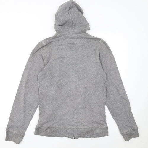 Reebok Womens Grey Full Zip Hoodie Size S Cotton Blend Casual Sportswear