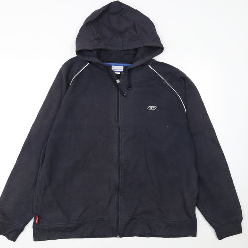 Reebok Men’s Black Full Zip Hoodie L Logo Sportswear