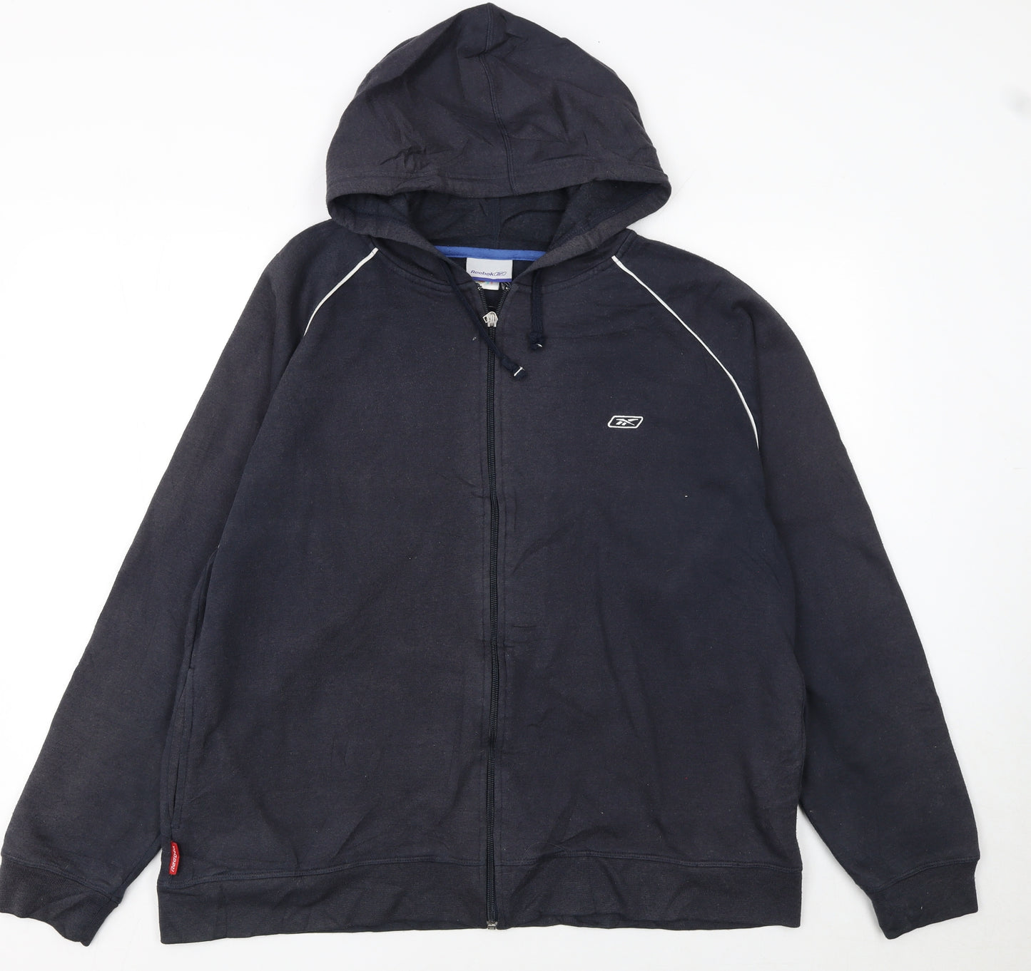 Reebok Men’s Black Full Zip Hoodie L Logo Sportswear