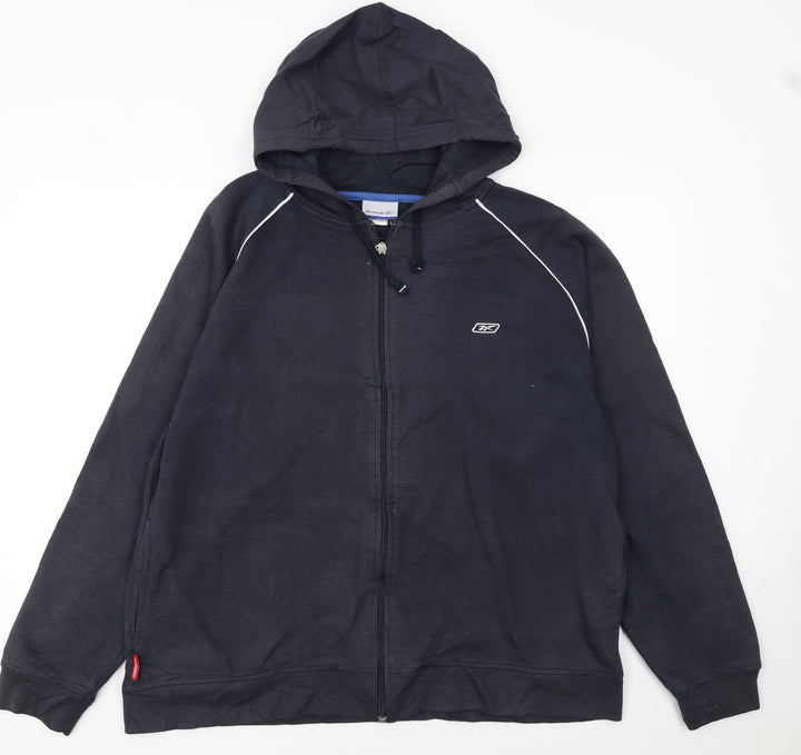 Reebok Men’s Black Full Zip Hoodie L Logo Sportswear