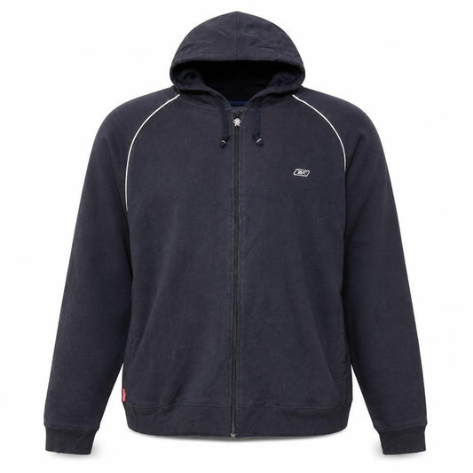 Front view of Reebok Men’s Black Full Zip Hoodie L Logo Sportswear