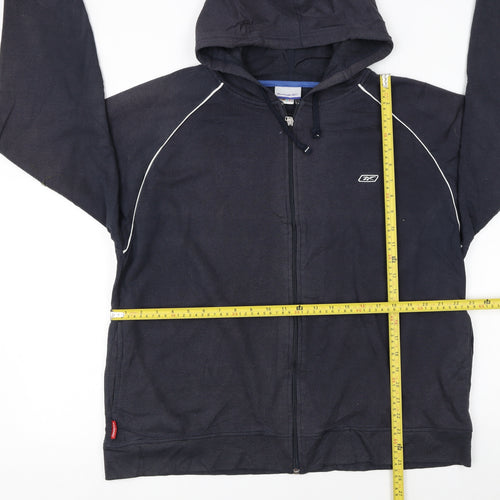 Reebok Men’s Black Full Zip Hoodie L Logo Sportswear