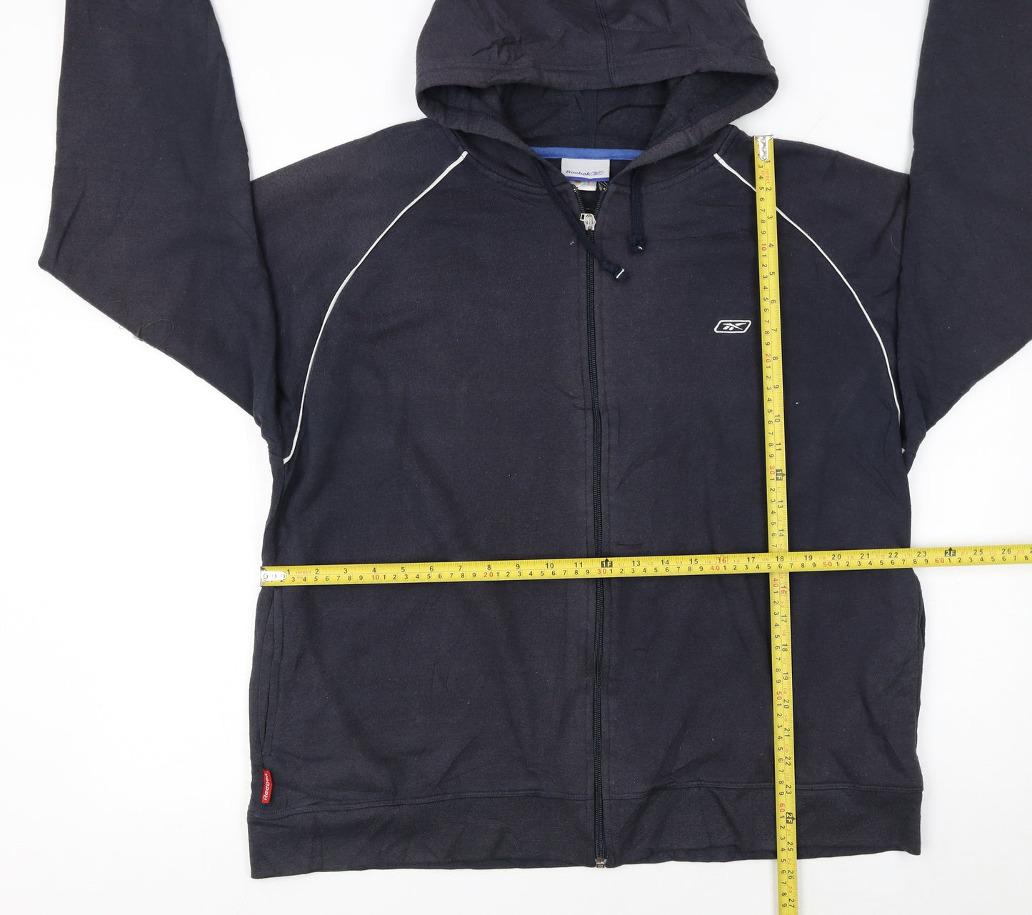 Reebok Men’s Black Full Zip Hoodie L Logo Sportswear