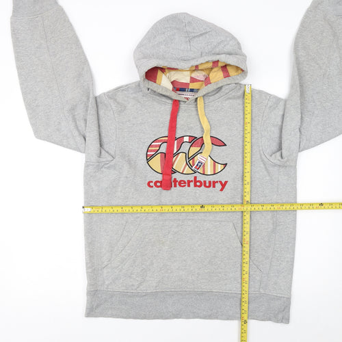 Canterbury Men's Grey Pullover Hoodie M Sports Embroidered Logo