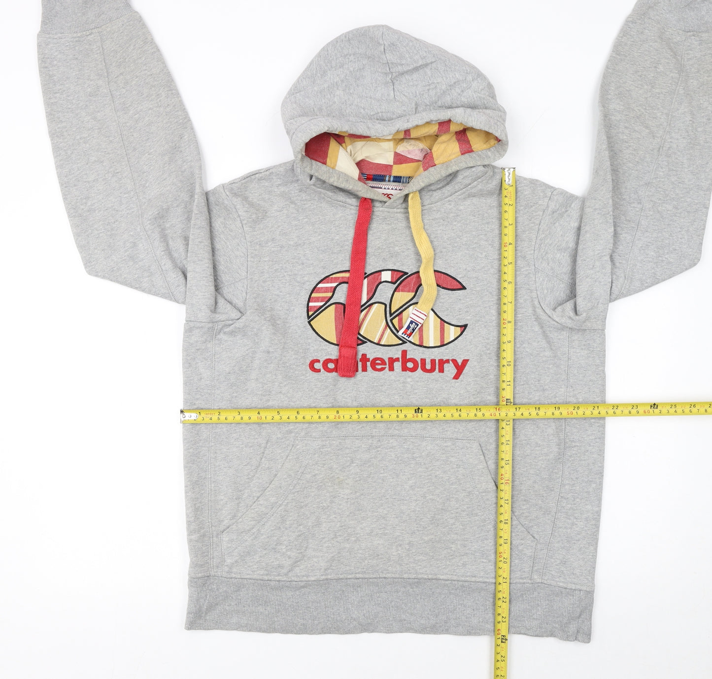 Canterbury Men's Grey Pullover Hoodie M Sports Embroidered Logo