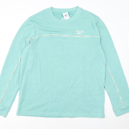 Reebok Mens Green Crew Neck Long Sleeve Sweatshirt Size L
