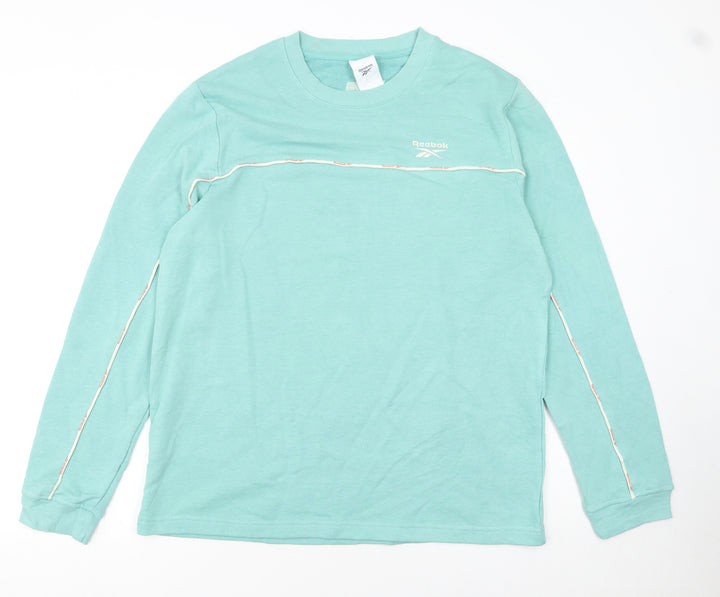 Reebok Mens Green Crew Neck Long Sleeve Sweatshirt Size L