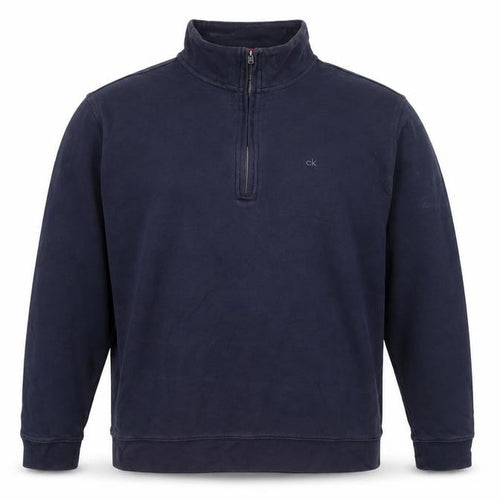 Calvin Klein Men's Blue Quarter Zip Sweatshirt Size L Regular Fit
