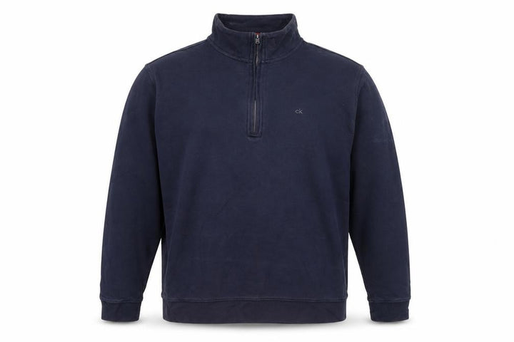 Calvin Klein Men's Blue Quarter Zip Sweatshirt Size L Regular Fit