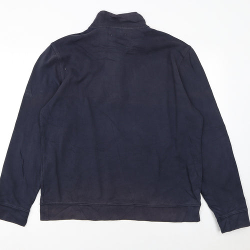 Calvin Klein Men's Blue Quarter Zip Sweatshirt Size L Regular Fit