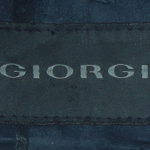Giorgio Men's Blue Leather Bomber Jacket Size 44 Zip Up