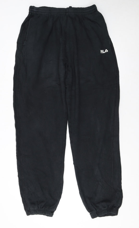 Fila Men's Black XL Sweatpants with Logo Elastic Waist