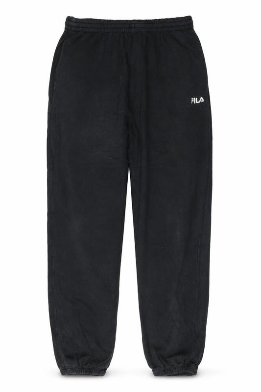 Front view of Fila Men's Black XL Sweatpants with Logo Elastic Waist