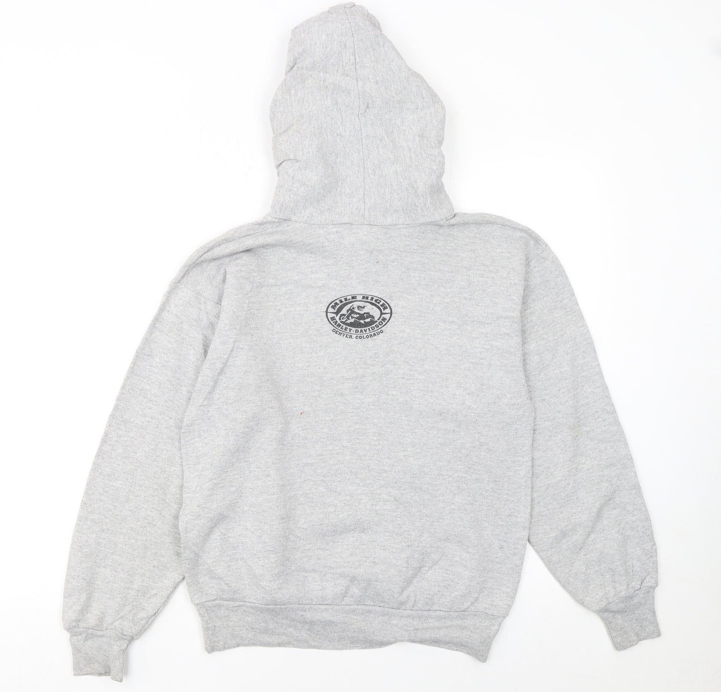 Harley-Davidson Boys Grey Hoodie L 14-16 Classic Pullover Motorcycle Print