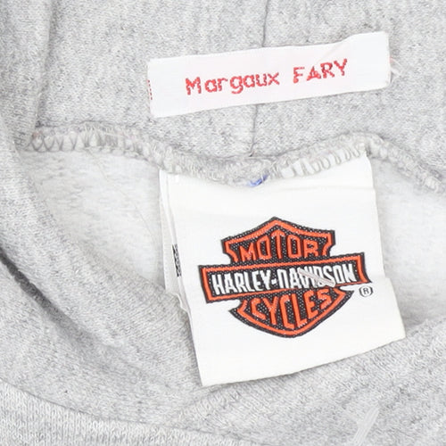 Harley-Davidson Boys Grey Hoodie L 14-16 Classic Pullover Motorcycle Print