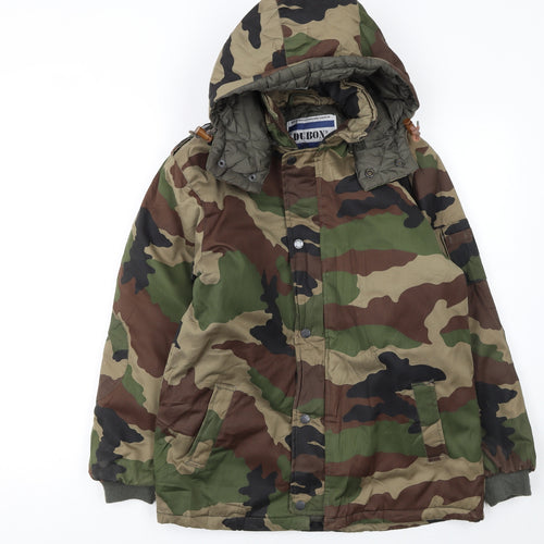 Dubon Boys Camouflage Parka Coat 14 Years Hooded Lined Winter Jacket
