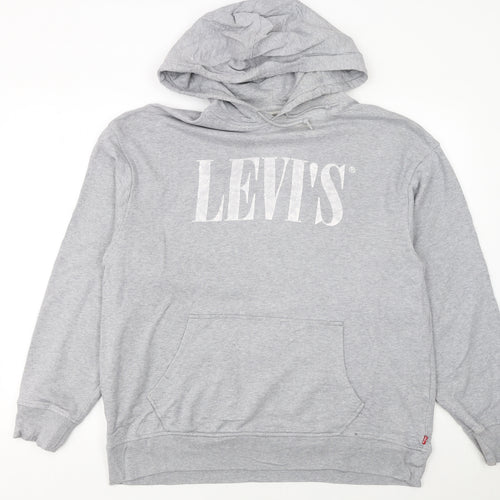 Levi's Men's Grey Relaxed Fit Pullover Hoodie Large