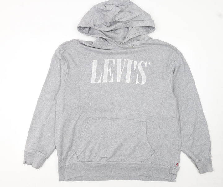 Levi's Men's Grey Relaxed Fit Pullover Hoodie Large