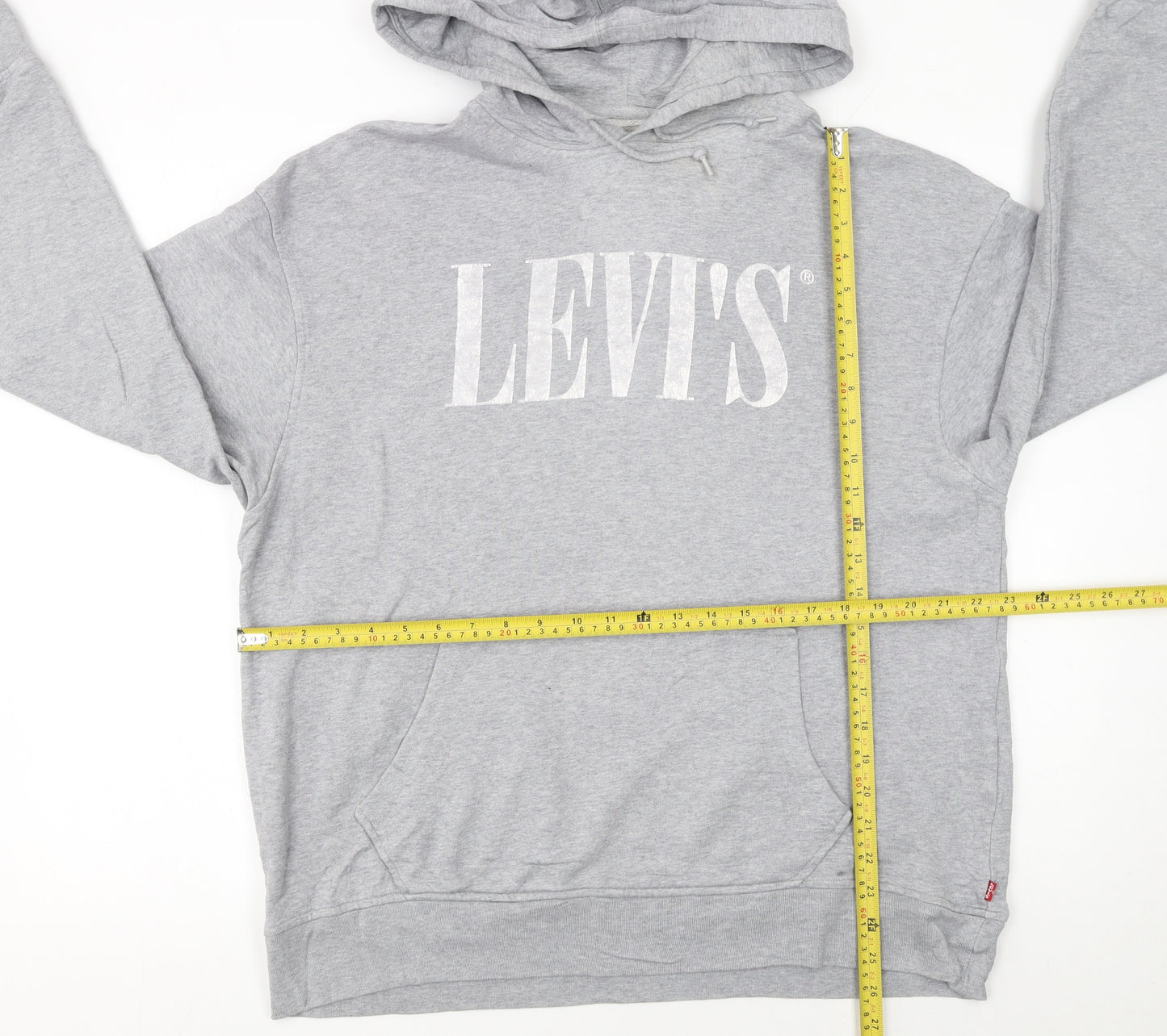 Levi's Men's Grey Relaxed Fit Pullover Hoodie Large