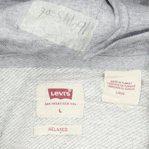 Levi's Men's Grey Relaxed Fit Pullover Hoodie Large