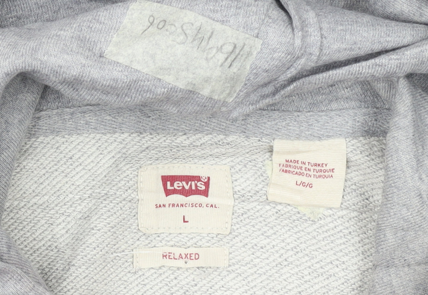 Levi's Men's Grey Relaxed Fit Pullover Hoodie Large