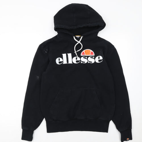 Ellesse Men's Black Pullover Hoodie Small Regular Fit with Logo Print