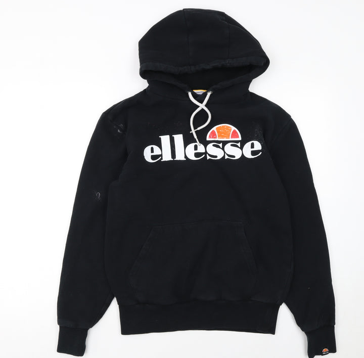 Ellesse Men's Black Pullover Hoodie Small Regular Fit with Logo Print
