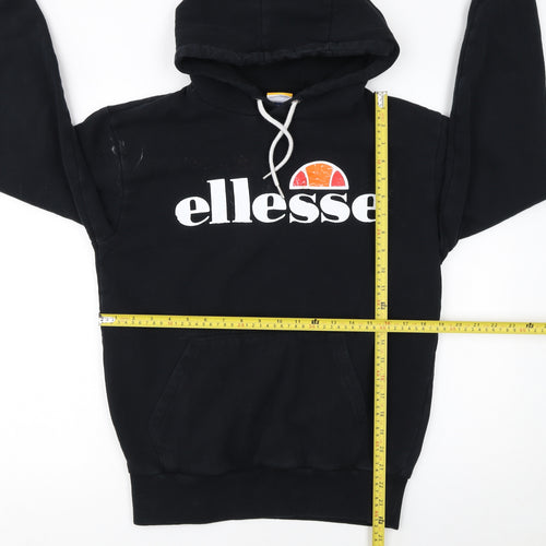 Ellesse Men's Black Pullover Hoodie Small Regular Fit with Logo Print