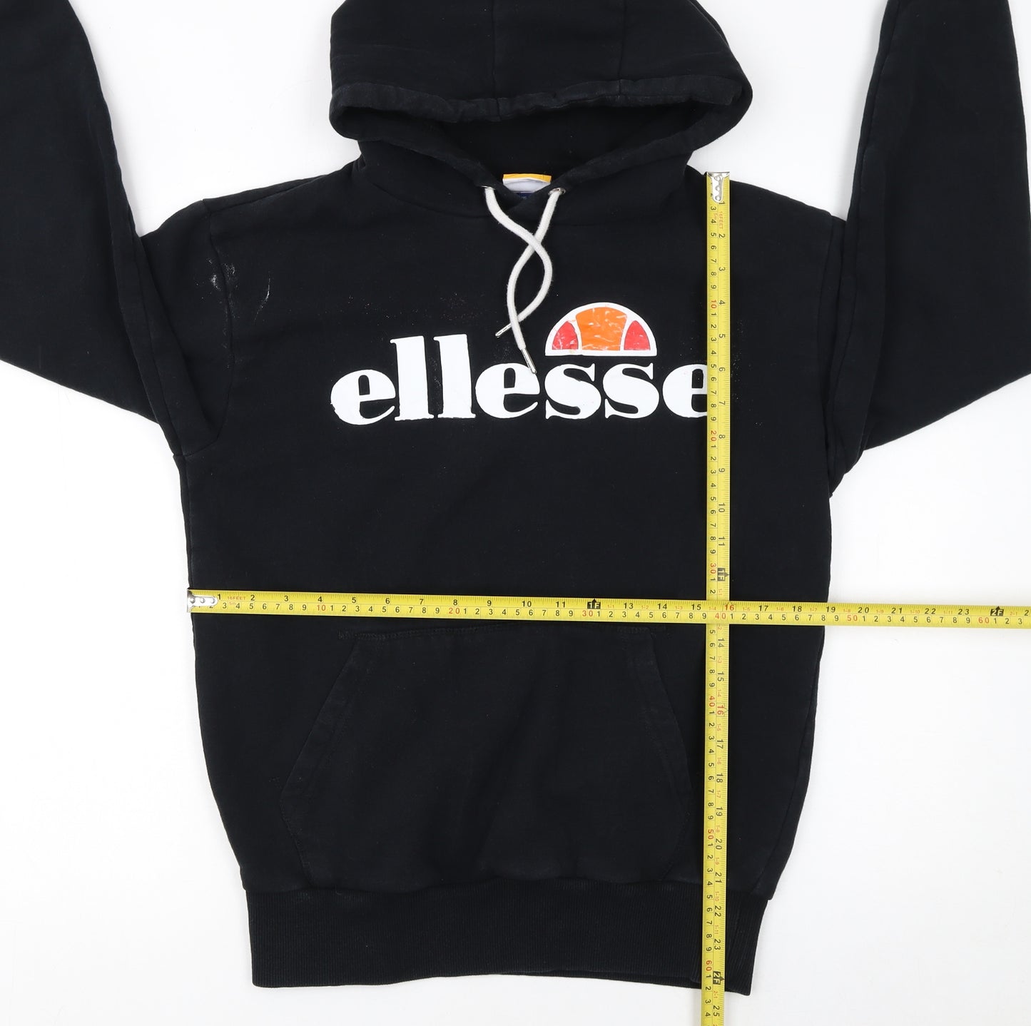 Ellesse Men's Black Pullover Hoodie Small Regular Fit with Logo Print
