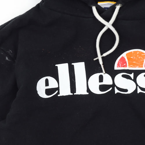 Ellesse Men's Black Pullover Hoodie Small Regular Fit with Logo Print