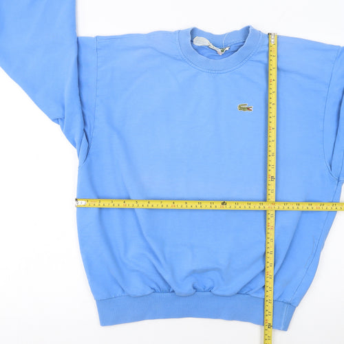 Lacoste Men's Blue Cotton Crew Neck Pullover Sweatshirt L Vintage