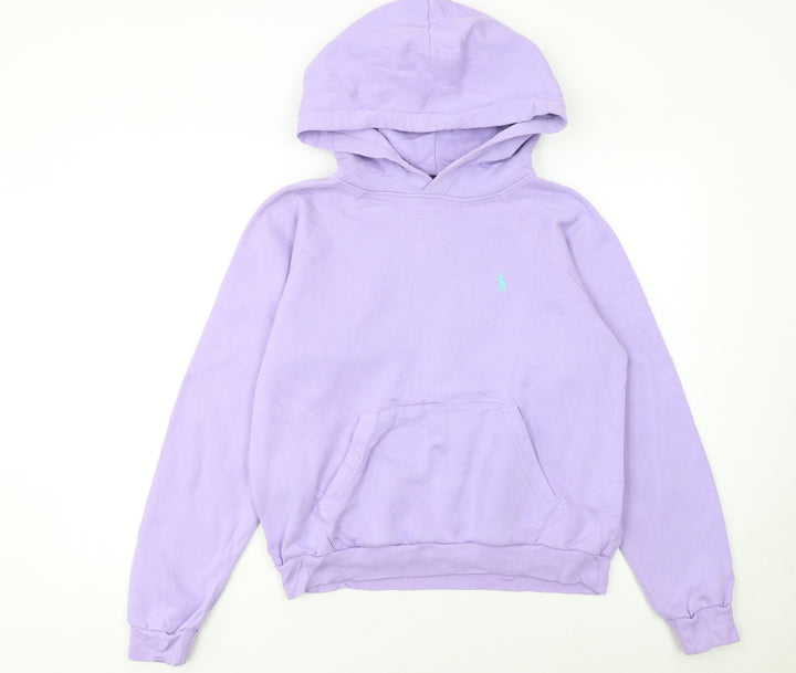 Polo Ralph Lauren Womens Purple Pullover Hoodie Medium Cotton Blend