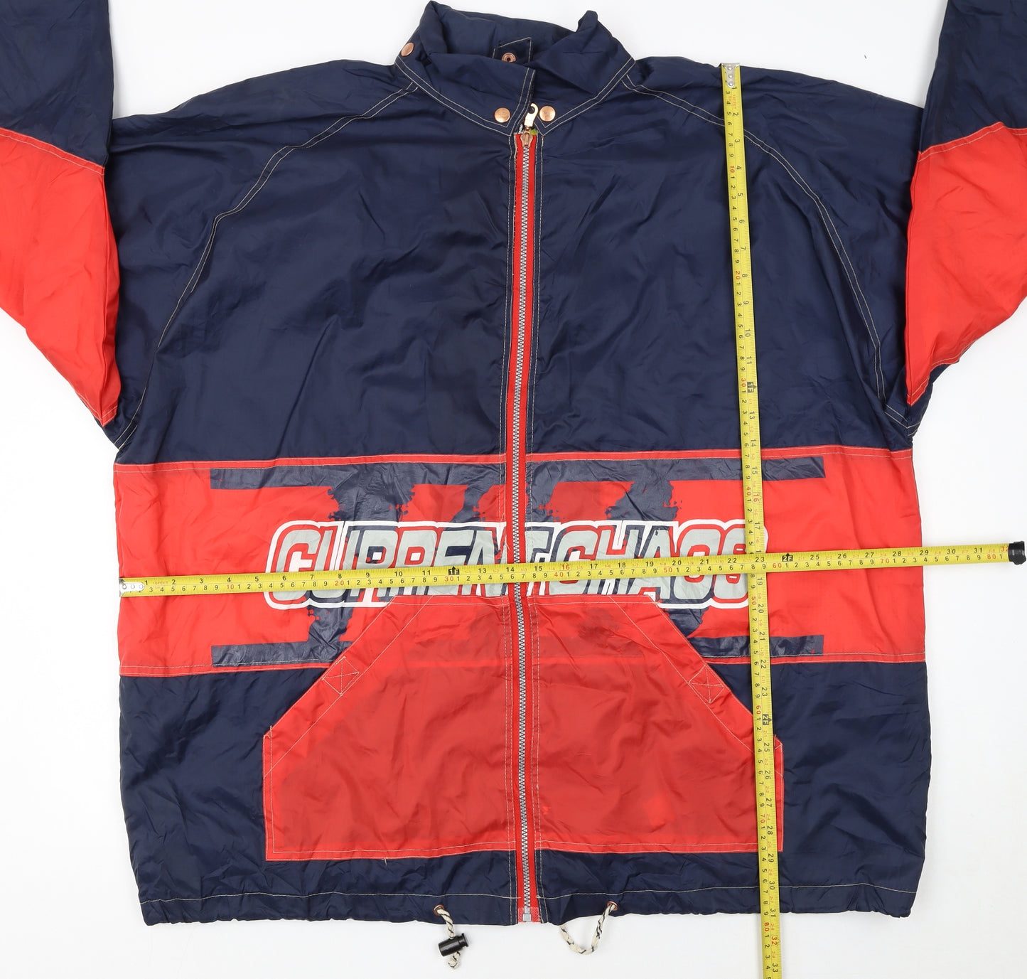 Earthbound Men's Blue Red 2XL Windbreaker Jacket Nylon Retro Style