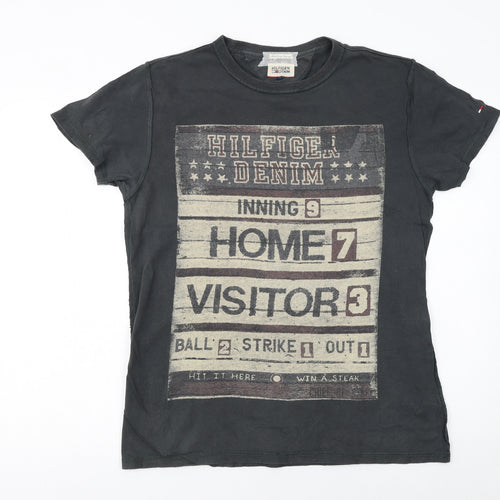 Hilfiger Denim Men's Black Graphic Print Cotton T-Shirt Size S