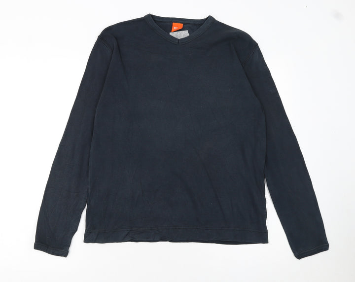 Hugo Boss Men's Black Long Sleeve Cotton Crew Neck T-Shirt Size S