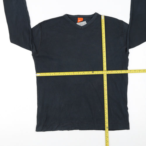 Hugo Boss Men's Black Long Sleeve Cotton Crew Neck T-Shirt Size S