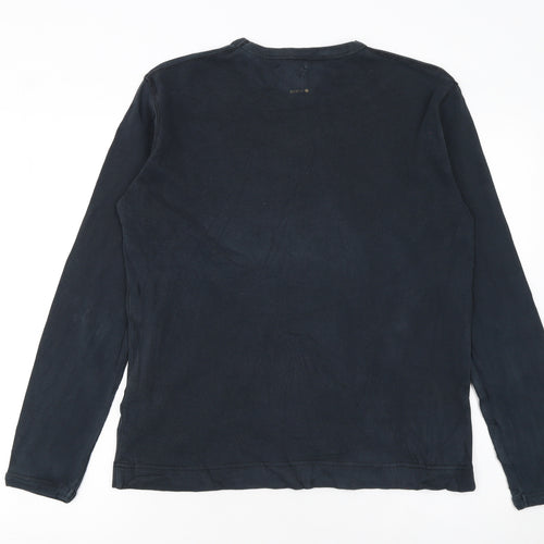 Hugo Boss Men's Black Long Sleeve Cotton Crew Neck T-Shirt Size S