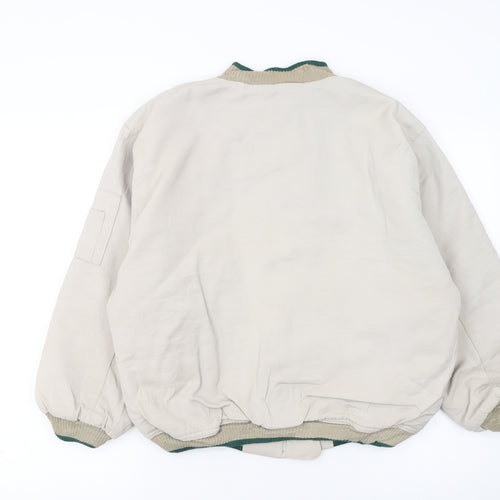 Tony Boy Boys Beige 14 Years Cotton Retro Zip Jacket