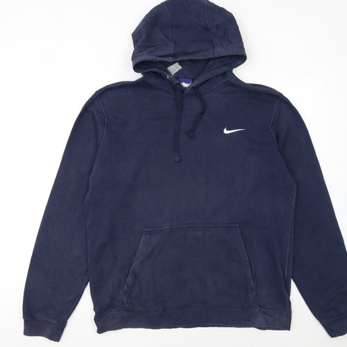 Nike Men's Blue Pullover Hoodie Medium Sports Fleece Sweatshirt