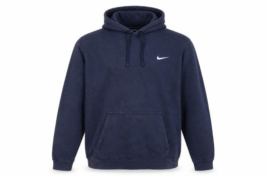 Front view of Nike Men's Blue Pullover Hoodie Medium Sports Fleece Sweatshirt