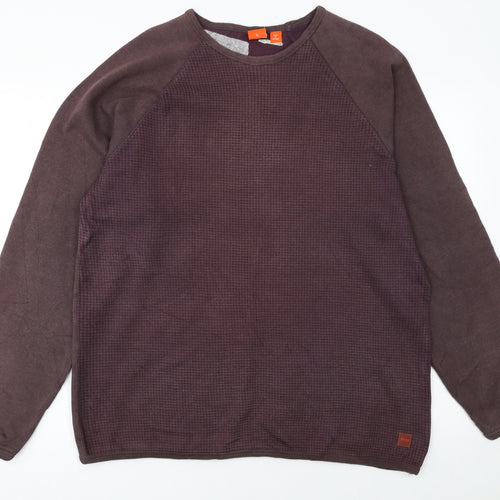 Hugo Boss Men's Brown Knit Crew Neck Pullover Sweatshirt XL