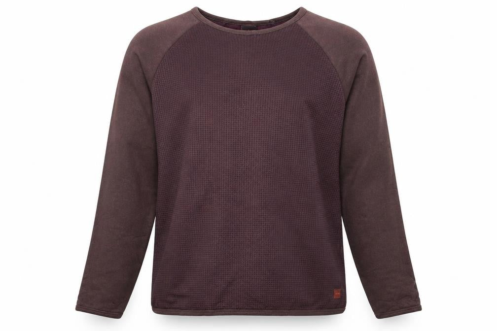 Front view of Hugo Boss Men's Brown Knit Crew Neck Pullover Sweatshirt XL