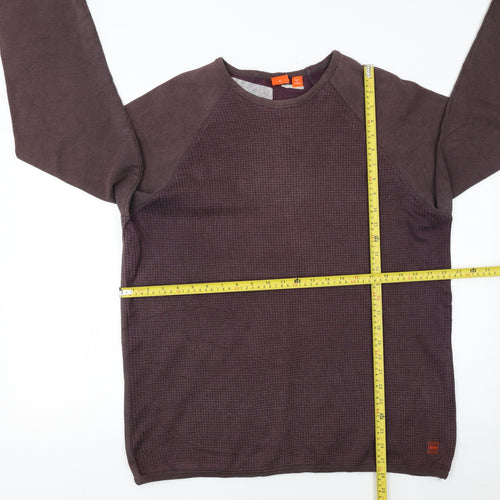 Hugo Boss Men's Brown Knit Crew Neck Pullover Sweatshirt XL