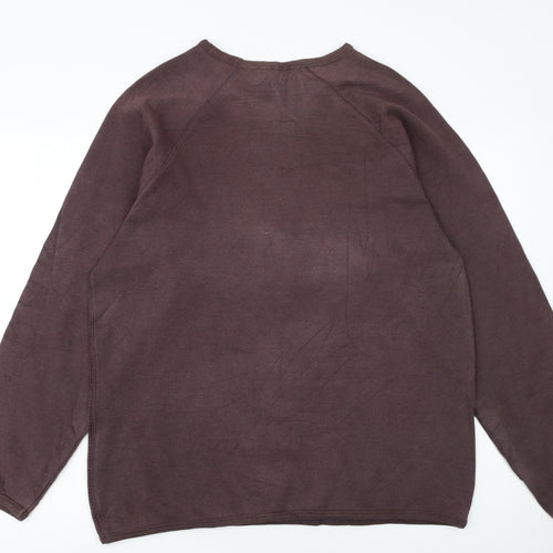 Hugo Boss Men's Brown Knit Crew Neck Pullover Sweatshirt XL