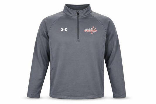 Front view of Under Armour Men’s Grey XL 1/4 Zip Loose Fit Pullover Sweatshirt