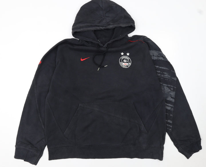 Nike Men’s Black Aberdeen FC Pullover Hoodie XL Fleece Logo Sports