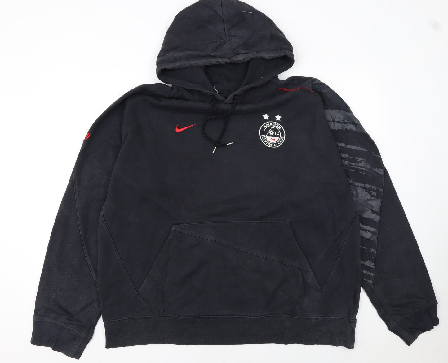 Nike Men’s Black Aberdeen FC Pullover Hoodie XL Fleece Logo Sports
