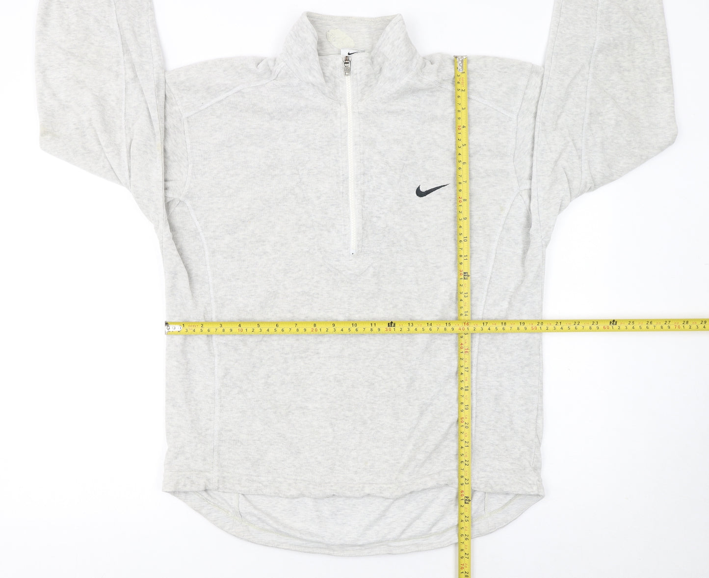 Nike Women Grey 1/2 Zip Pullover Sweatshirt L 12-14 Cotton Blend