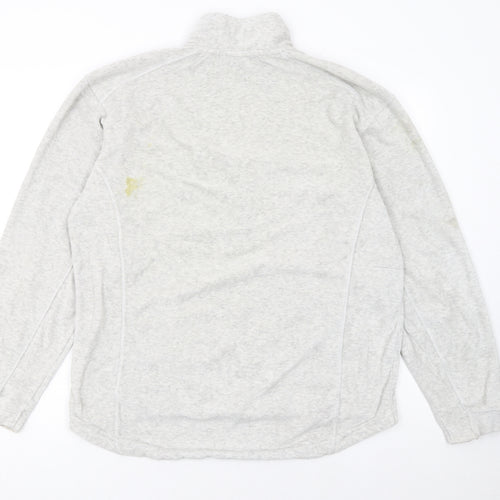 Nike Women Grey 1/2 Zip Pullover Sweatshirt L 12-14 Cotton Blend