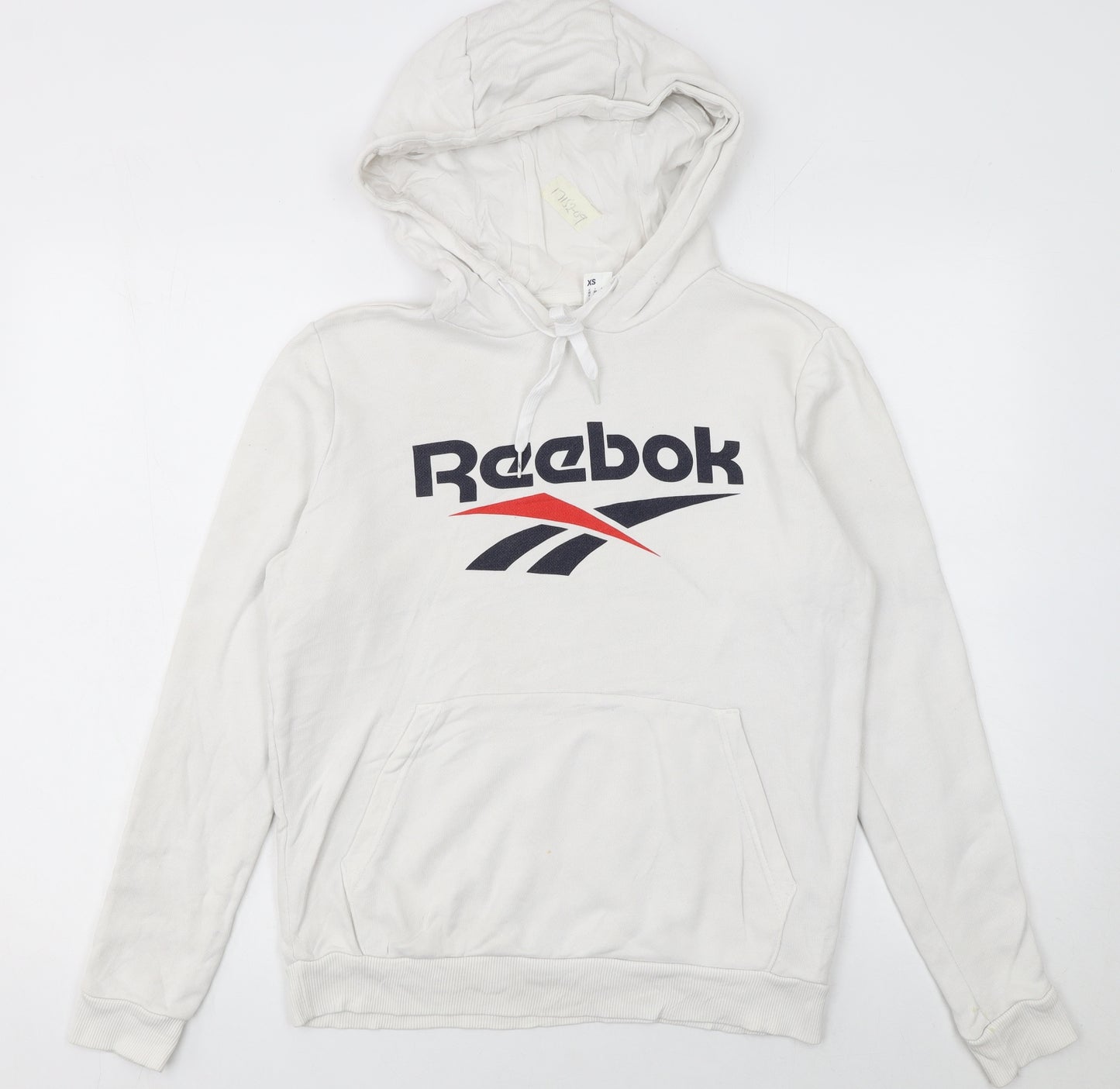 Reebok Women’s Beige XS Pullover Hoodie with Logo Print